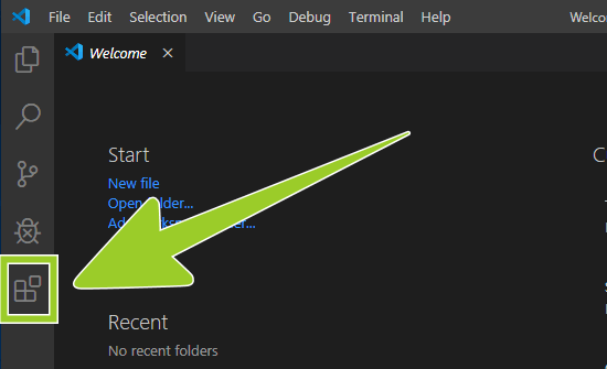 Extensions icon from the VSC left sidebar menu