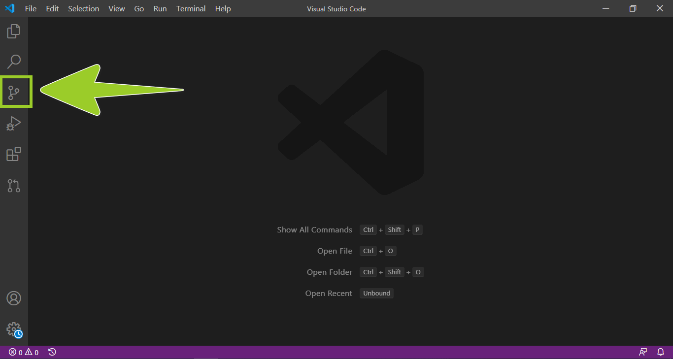 The 'Source control' icon in the left sidebar menu in VSC