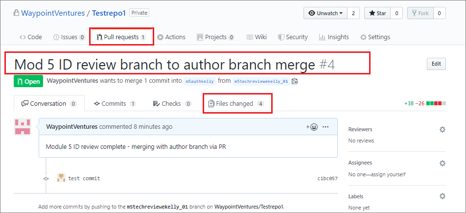 GitHub 'Files changed' tab