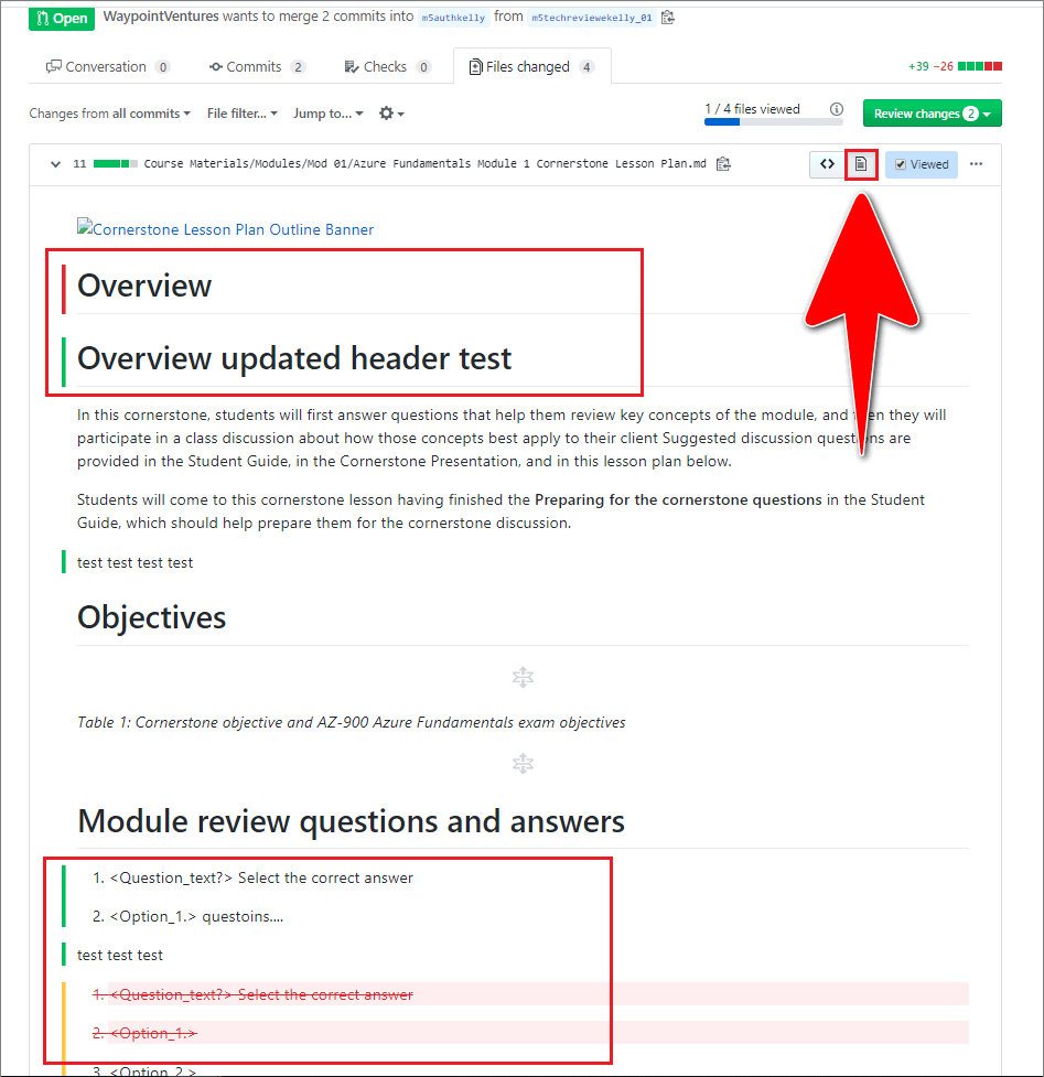 Output of GitHub's 'rich diff' for previewing the file changes